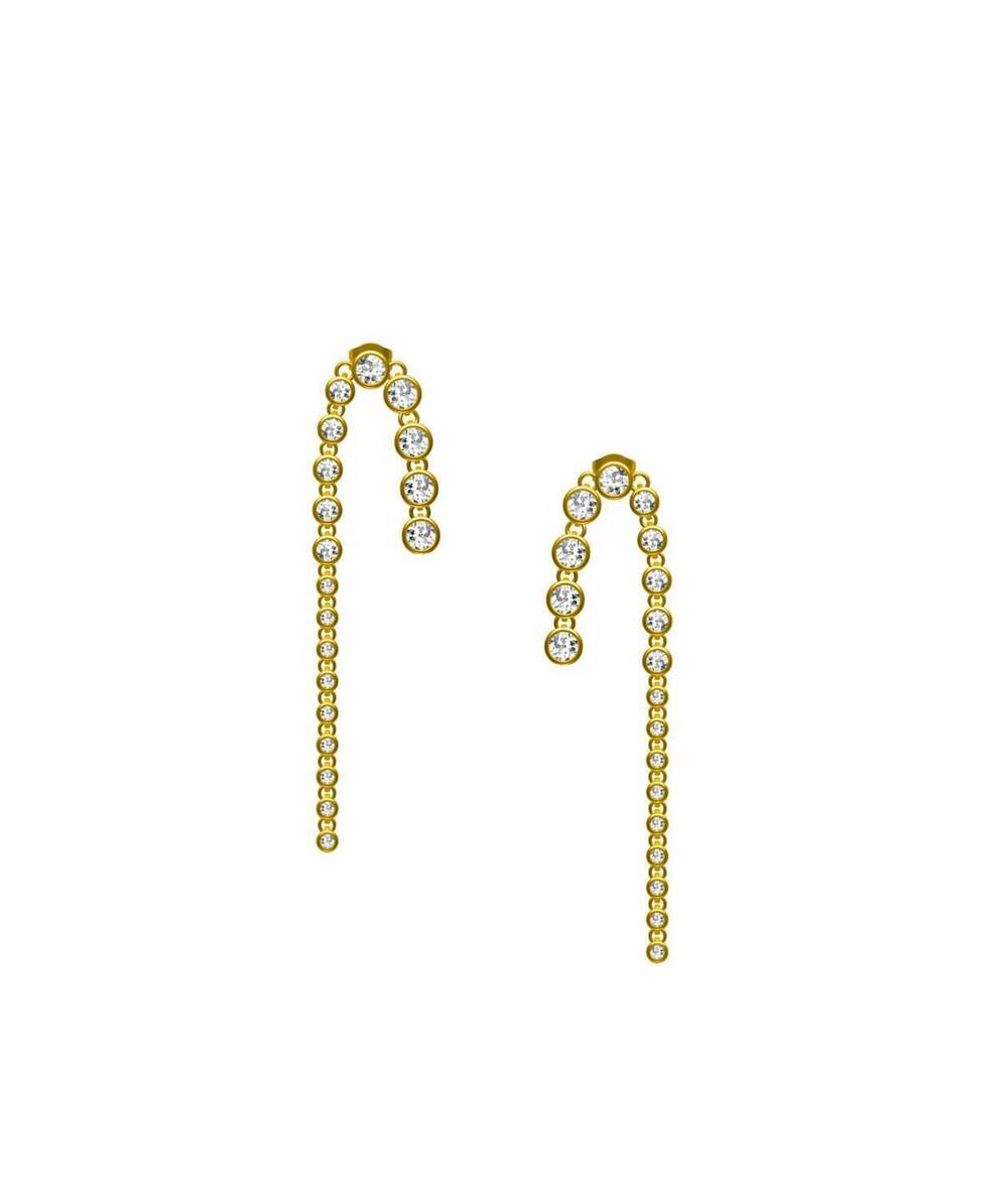 NEW ADRIANA PAPPAS women's dazzle drop earrings in gold